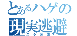 とあるハゲの現実逃避（ズラ装備）