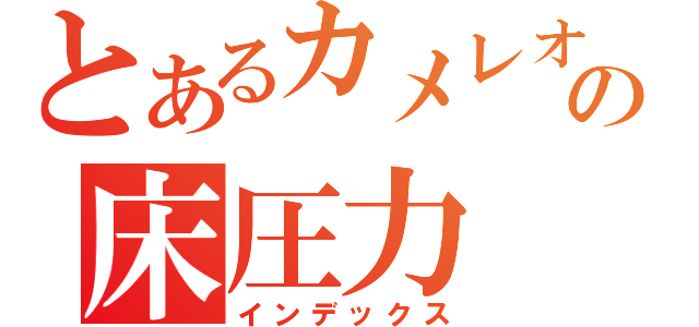 とあるカメレオンの床圧力（インデックス）