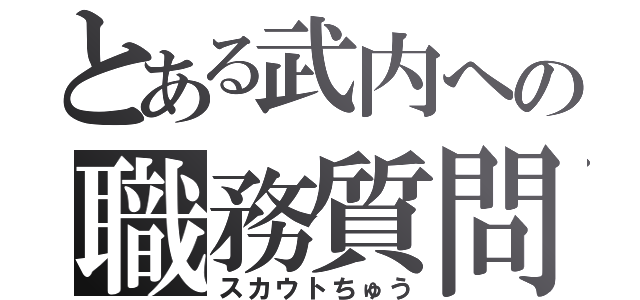 とある武内への職務質問（スカウトちゅう）