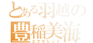 とある羽越の豊稲美海（エクセレント）