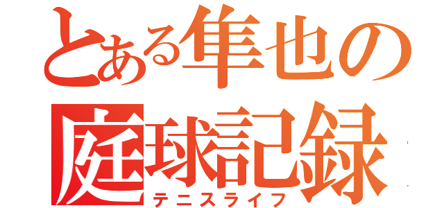 とある隼也の庭球記録（テニスライフ）