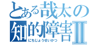 とある哉太の知的障害Ⅱ（にちじょうせいかつ）