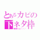 とあるカピの下ネタ枠（秘密だよ／／／）