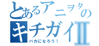 とあるアニヲタのキチガイ特集Ⅱ（バカになろう！）