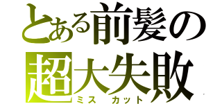 とある前髪の超大失敗（ミス カット）