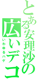 とある安理沙の広いデコ（いわゆるハゲ）