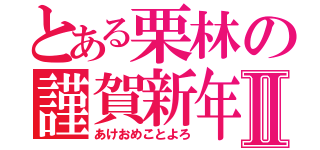 とある栗林の謹賀新年Ⅱ（あけおめことよろ）