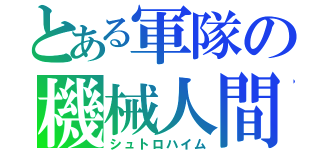 とある軍隊の機械人間（シュトロハイム）