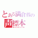 とある満倉蓉の声標本（ボイスサンプル）