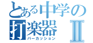 とある中学の打楽器Ⅱ（パーカッション）