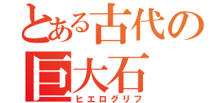 とある古代の巨大石（ヒエログリフ）