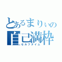 とあるまりぃの自己満枠（セルフタイム）