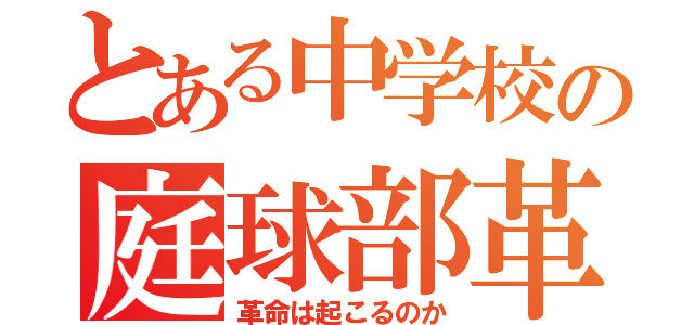 とある中学校の庭球部革命（革命は起こるのか）