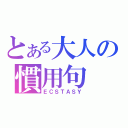 とある大人の慣用句（ＥＣＳＴＡＳＹ）