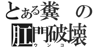 とある糞の肛門破壊（ウンコ）