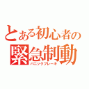 とある初心者の緊急制動（パニックブレーキ）