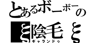 とあるボーボーのξ陰毛ξ（ギャランドゥ）