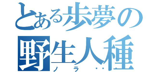 とある歩夢の野生人種（ノラ🦍）