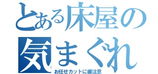 とある床屋の気まぐれ（お任せカットに御注意）