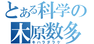 とある科学の木原数多（キハラダラケ）