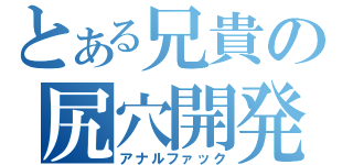 とある兄貴の尻穴開発（アナルファック）