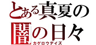 とある真夏の闇の日々（カゲロウデイズ）