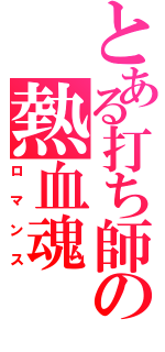 とある打ち師の熱血魂（ロマンス）