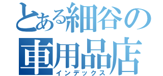 とある細谷の車用品店（インデックス）