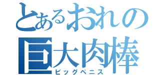 とあるおれの巨大肉棒（ビッグペニス）