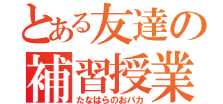 とある友達の補習授業（たなはらのおバカ）