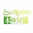 とある亀甲の本体分離（ｗｉｔｈｏｕｔ）