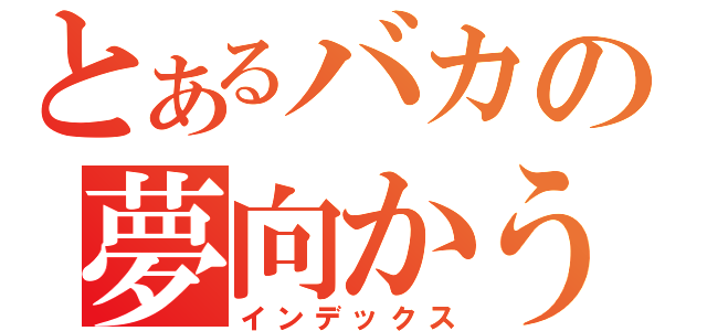 とあるバカの夢向かう姿勢（インデックス）