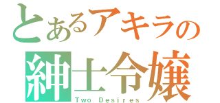 とあるアキラの紳士令嬢（Ｔｗｏ Ｄｅｓｉｒｅｓ）