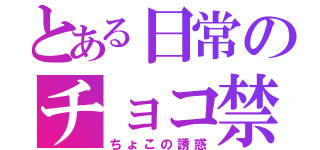 とある日常のチョコ禁（ちょこの誘惑）