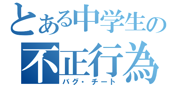 とある中学生の不正行為（バグ・チート）