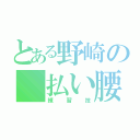 とある野崎の 払い腰（練習技）