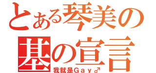 とある琴美の基の宣言（我就是Ｇａｙ♂）