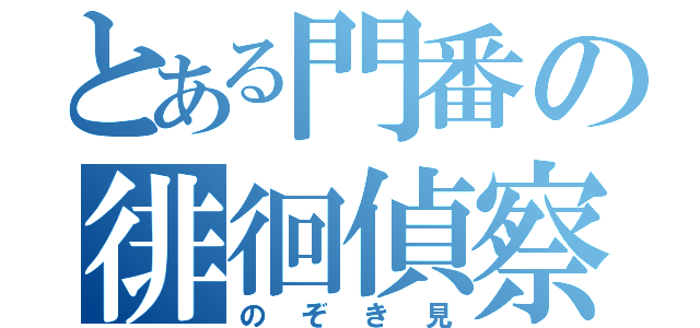 とある門番の徘徊偵察（のぞき見）