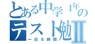 とある中学１年生のテスト勉強Ⅱ（一日８時間）