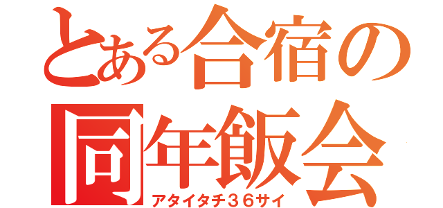 とある合宿の同年飯会（アタイタチ３６サイ）