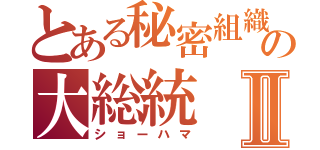 とある秘密組織の大総統Ⅱ（ショーハマ）