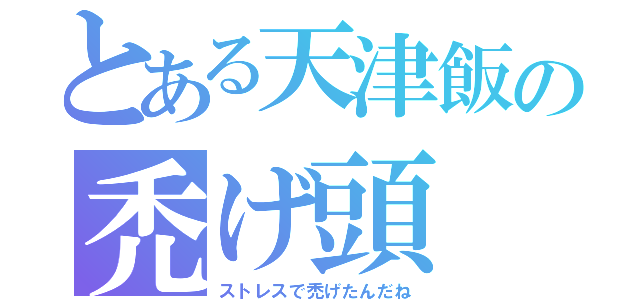 とある天津飯の禿げ頭（ストレスで禿げたんだね）