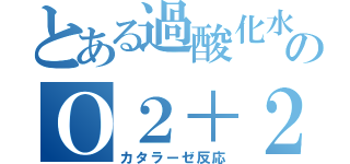 とある過酸化水素のＯ２＋２Ｈ２Ｏ（カタラーゼ反応）