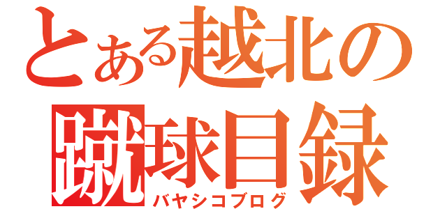 とある越北の蹴球目録（バヤシコブログ）