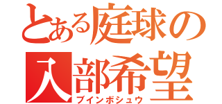 とある庭球の入部希望（ブインボシュウ）