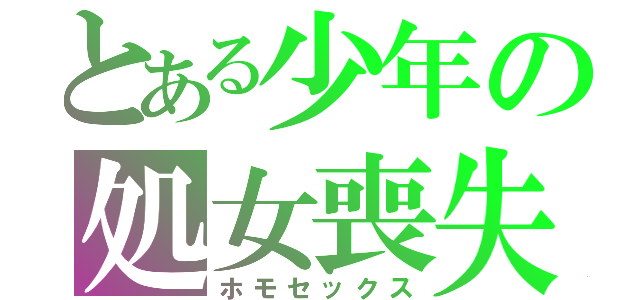 とある少年の処女喪失（ホモセックス）