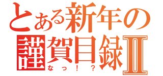 とある新年の謹賀目録Ⅱ（なっ！？）