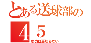 とある送球部の４５（努力は裏切らない）