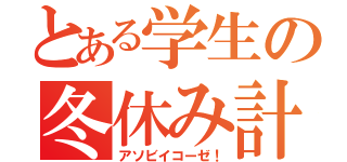 とある学生の冬休み計画（アソビイコーゼ！）