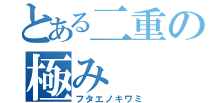 とある二重の極み（フタエノキワミ）